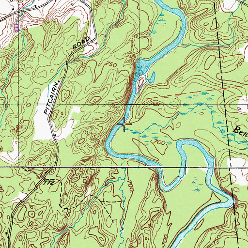 Topographic Map of Bennett Brook, NY