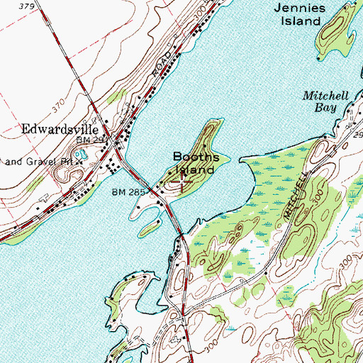 Topographic Map of Booths Island, NY