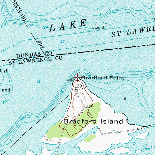 Topographic Map of Bradford Point, NY