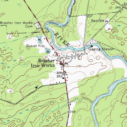 Topographic Map of Brasher Iron Works, NY