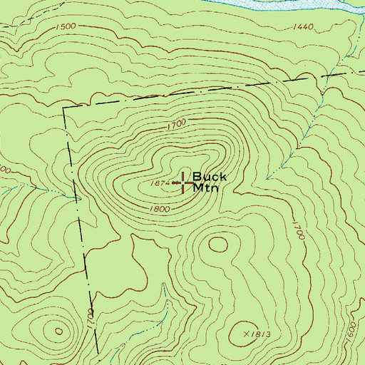 Topographic Map of Buck Mountain, NY