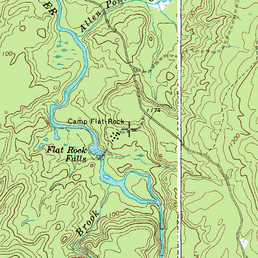 Topographic Map of Camp Flat-Rock, NY