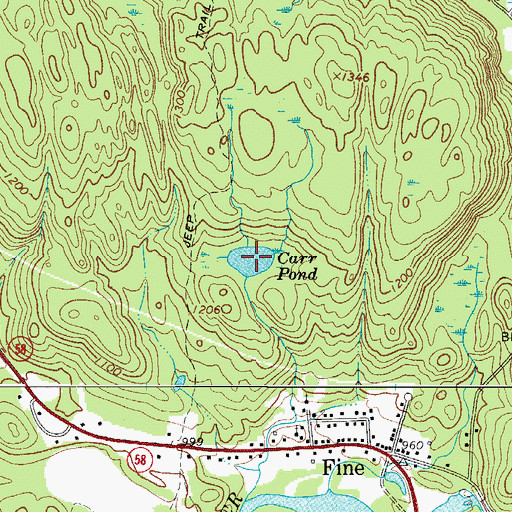 Topographic Map of Carr Pond, NY