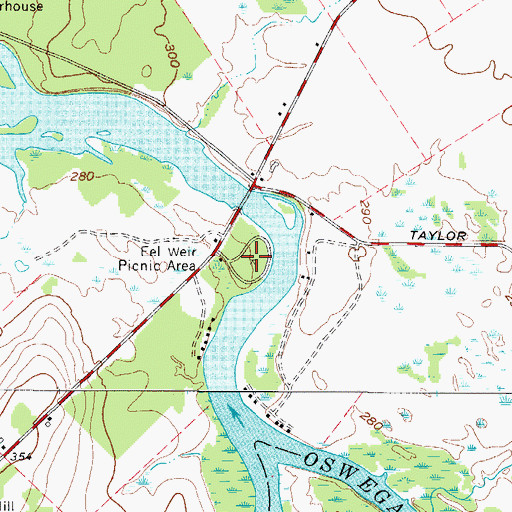 Topographic Map of Eel Weir Picnic Area, NY