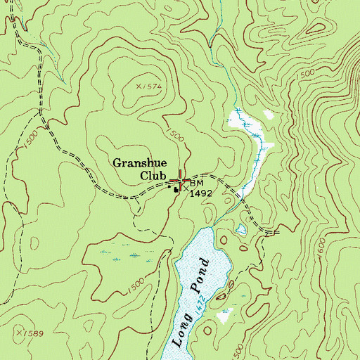Topographic Map of Granshue Club, NY