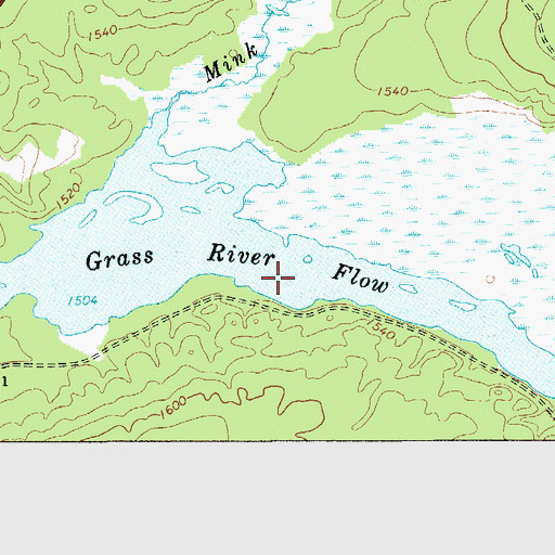Topographic Map of Grass River Flow, NY