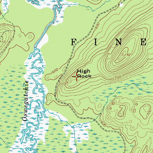 Topographic Map of High Rock, NY