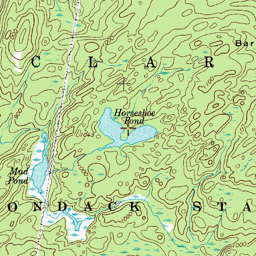 Topographic Map of Horseshoe Pond, NY