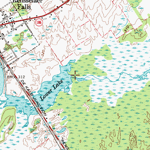 Topographic Map of Indian Creek, NY