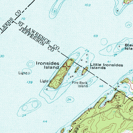 Topographic Map of Ironsides Island, NY