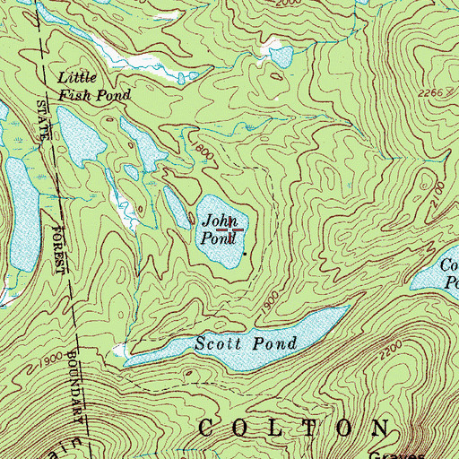 Topographic Map of John Pond, NY