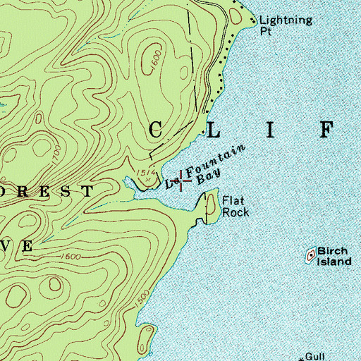 Topographic Map of La Fountain Bay, NY
