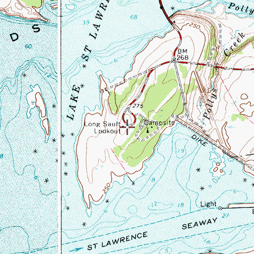 Topographic Map of Long Sault Lookout, NY