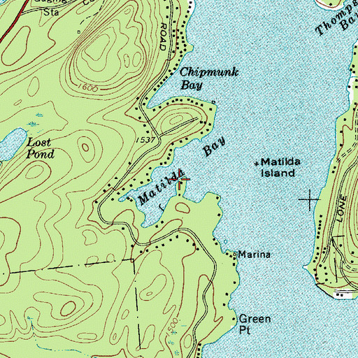 Topographic Map of Matilda Bay, NY