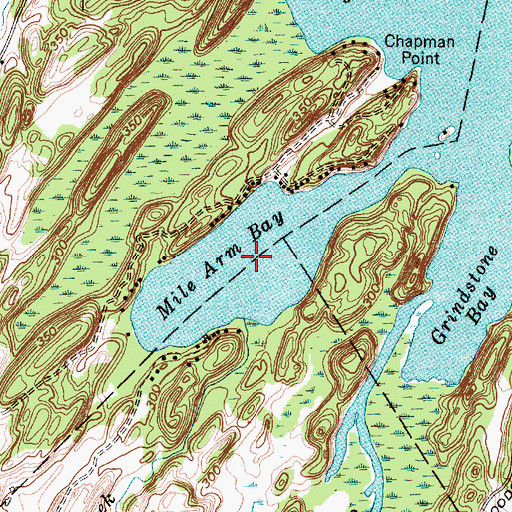 Topographic Map of Mile Arm Bay, NY