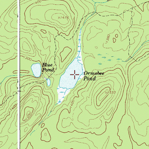 Topographic Map of Ormsbee Pond, NY
