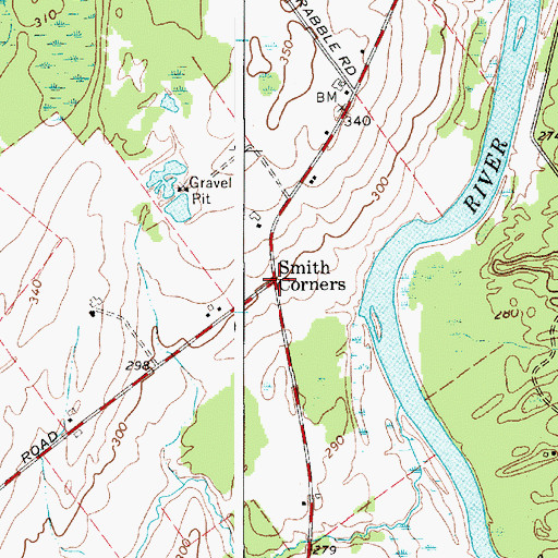 Topographic Map of Smith Corners, NY
