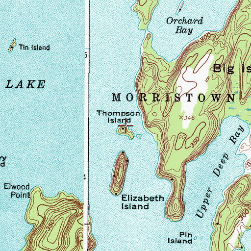 Topographic Map of Thompson Island, NY