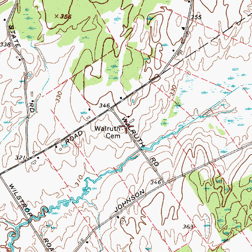 Topographic Map of Walruth Cemetery, NY