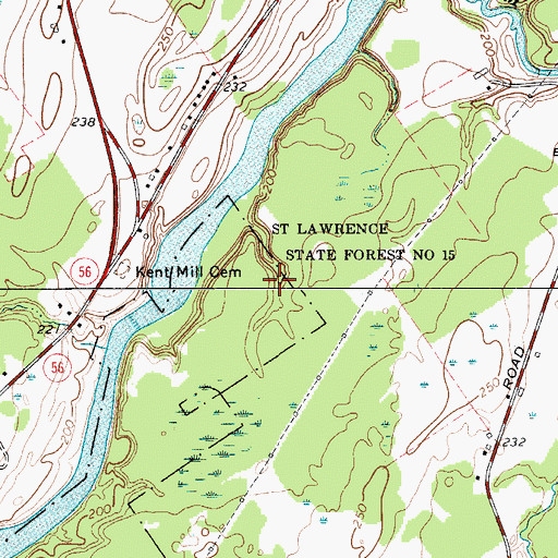 Topographic Map of Saint Lawrence State Forest Number 15, NY
