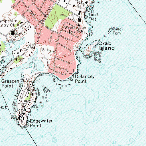 Topographic Map of Delancey Point, NY