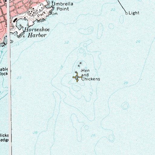Topographic Map of Hen and Chickens, NY