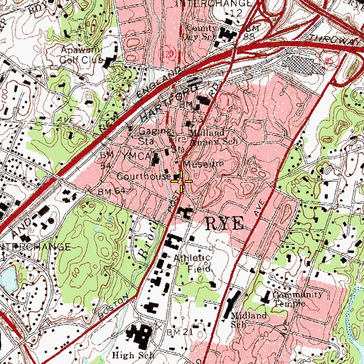Topographic Map of Rye, NY