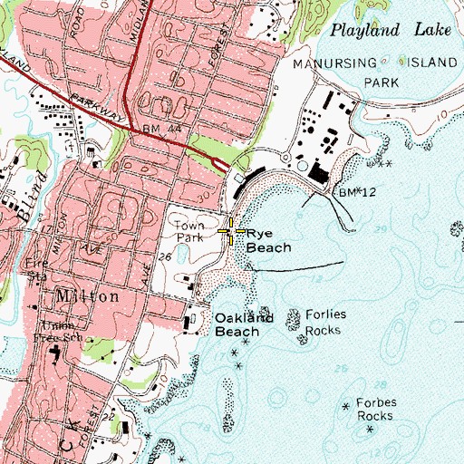 Topographic Map of Rye Beach, NY