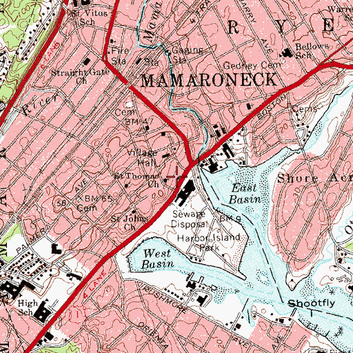 Topographic Map of Saint Thomas Episcopal Church, NY