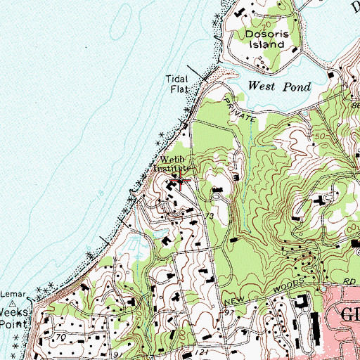 Topographic Map of Webb Institute of Naval Architecture, NY