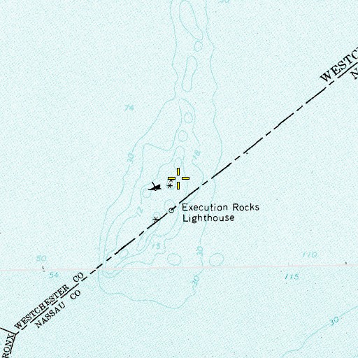 Topographic Map of Execution Rocks, NY