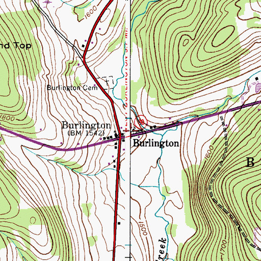 Topographic Map of Old United Presbyterian Church Cemetery, NY