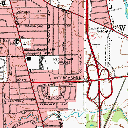 Topographic Map of WHTT-AM (Buffalo), NY