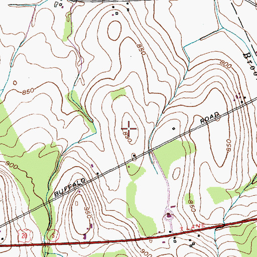 Topographic Map of WCGR-AM (Canandaigua), NY