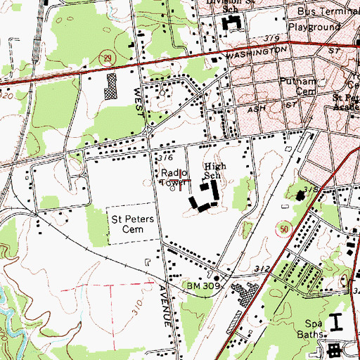 Topographic Map of WKAJ-AM (Saratoga Springs), NY