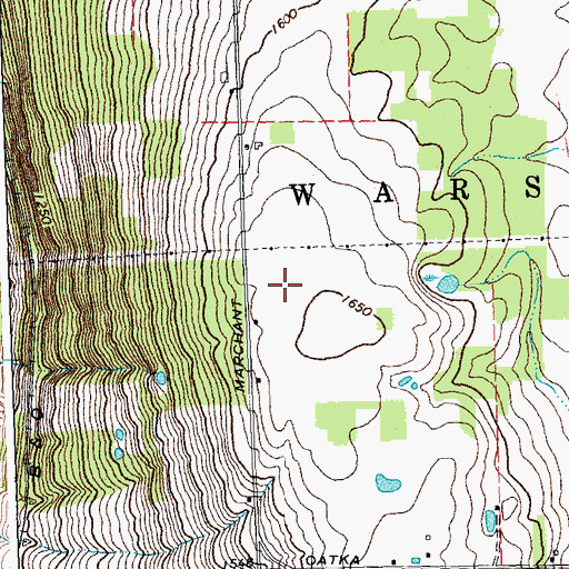 Topographic Map of WCJW-AM (Warsaw), NY