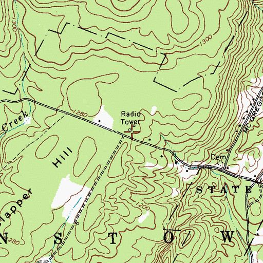 Topographic Map of WSRD-FM (Johnstown), NY