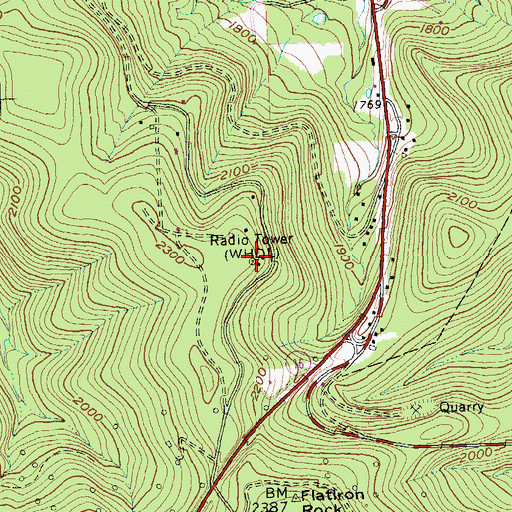 Topographic Map of WPIG-FM (Olean), NY