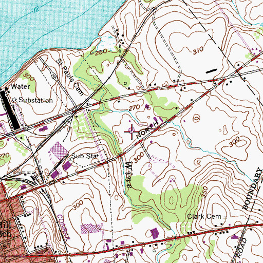 Topographic Map of WGES-FM (Oswego), NY