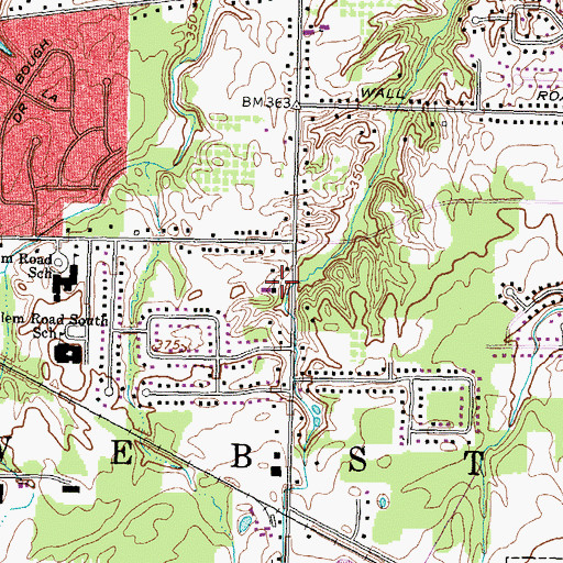 Topographic Map of WMHN-FM (Webster), NY