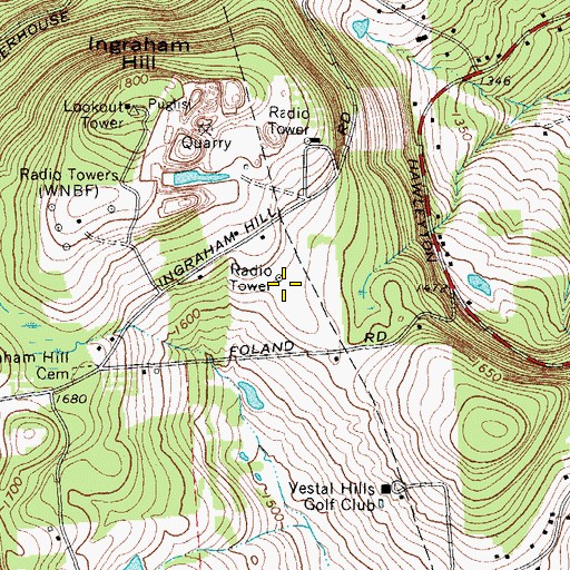 Topographic Map of WICZ-TV (Binghamton), NY