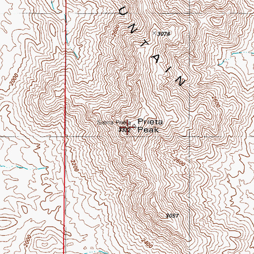 Topographic Map of Prieta Peak, AZ