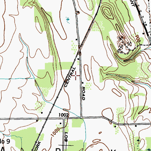 Topographic Map of Greenlawn Farm Airport, NY