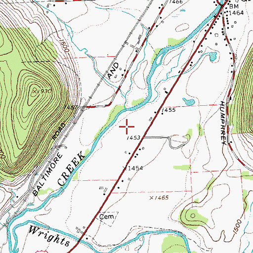 Topographic Map of Great Valley Airport, NY