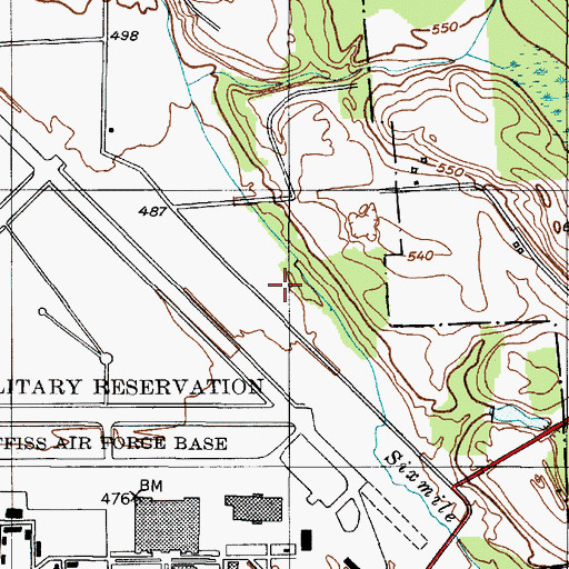 Topographic Map of Griffiss Air Force Base (historical), NY