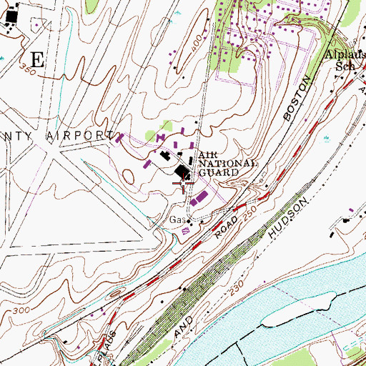 Topographic Map of Schenectady County Airport, NY