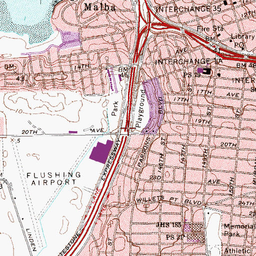 Topographic Map of Landmark Plaza Heliport, NY