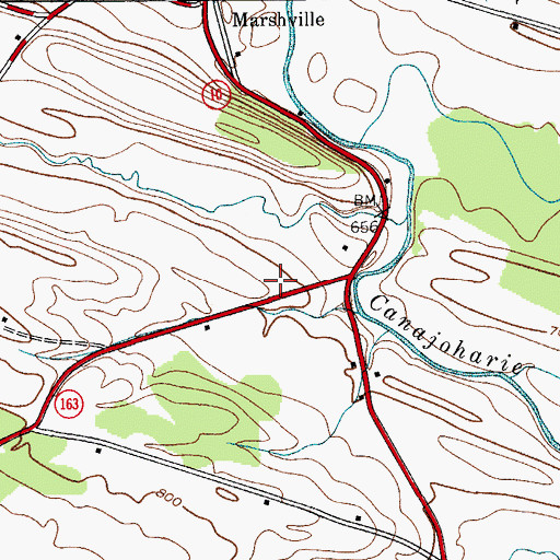 Topographic Map of Town of Canajoharie, NY
