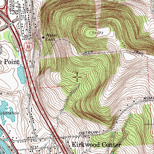 Topographic Map of Town of Kirkwood, NY