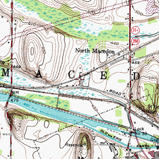 Topographic Map of Town of Macedon, NY